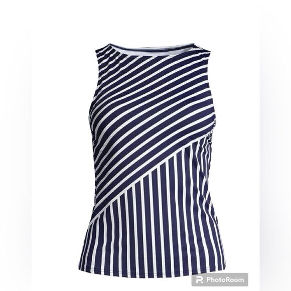 Lands' End Women's DDD-Cup Chlorine Resistant High Neck Tankini-14 💙💙 - Picture 2 of 7